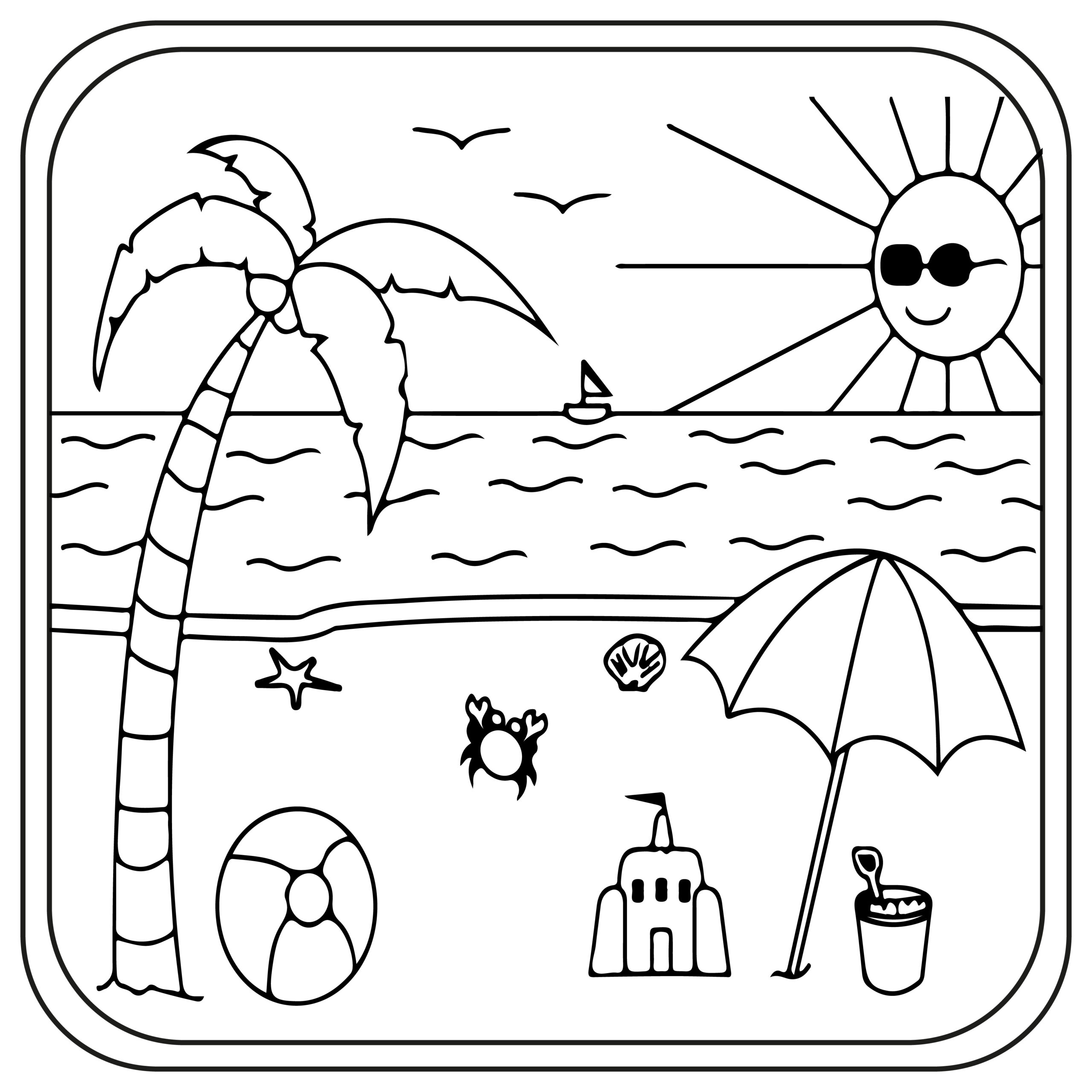 Printable Beach Coloring Pages