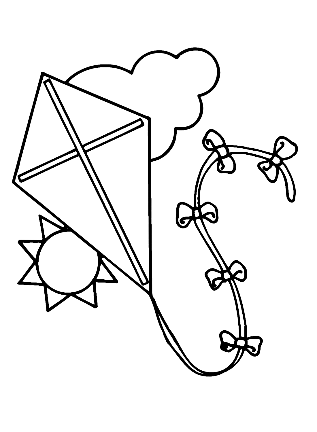 Beautiful Kite Coloring Page Free Printable Coloring Pages