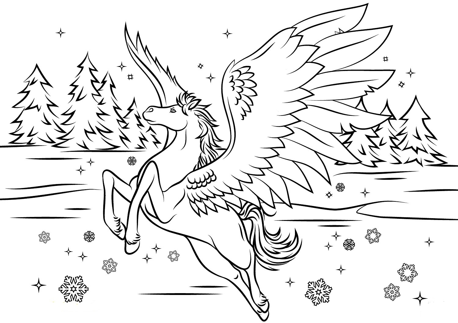 Printable Pegasus Coloring Pages