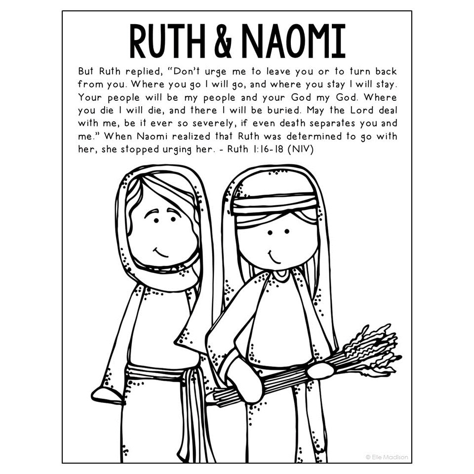 Bible Coloring Pages Of Ruth And Naomi
