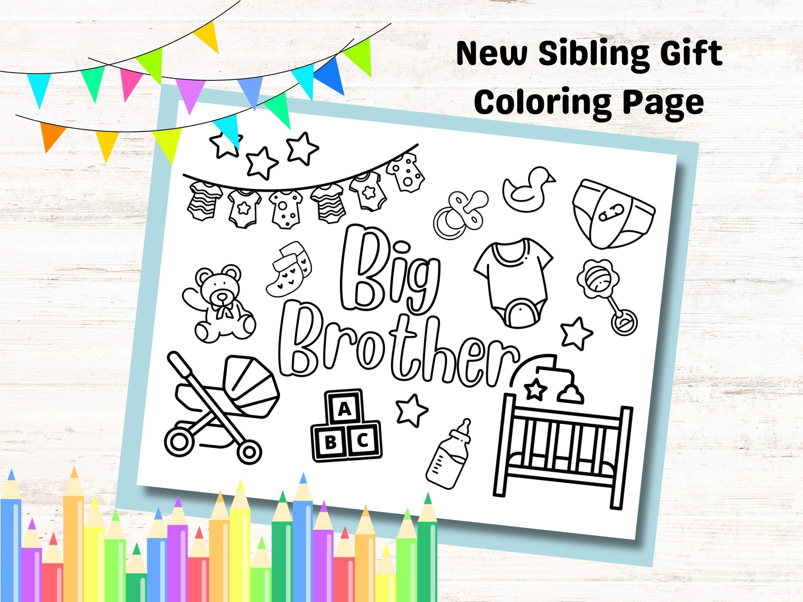 Big Brother Coloring Pages For Kids Single Printable Coloring Etsy UK