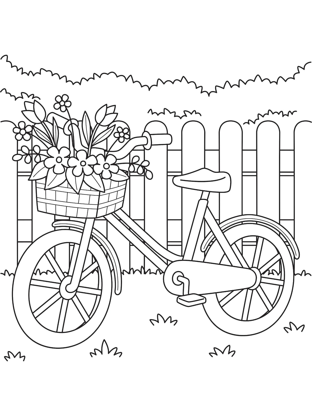 Bike Coloring Page Etsy
