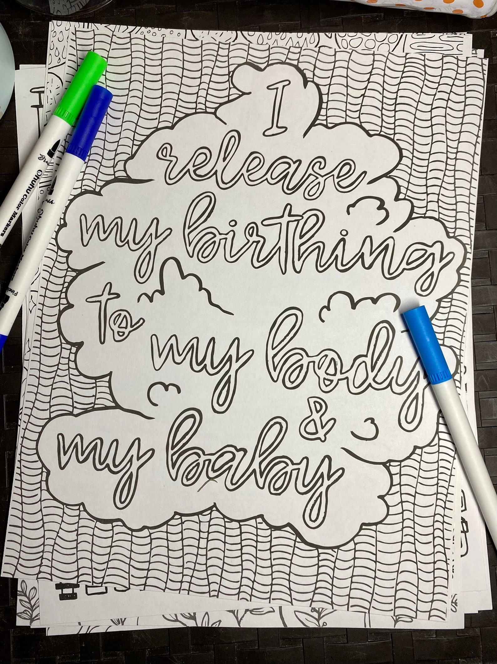 Birth Affirmations Coloring Pages Printable