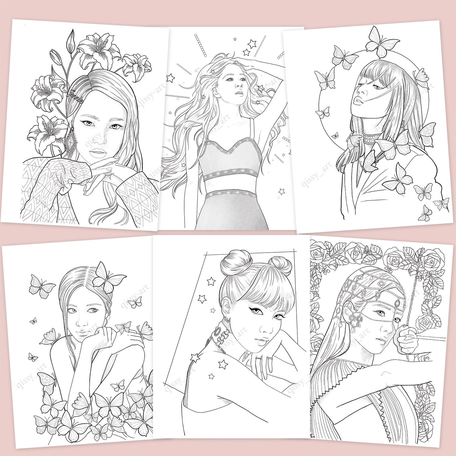 BLACKPINK Digital Coloring Book 1 Qissy Art Etsy Sweden