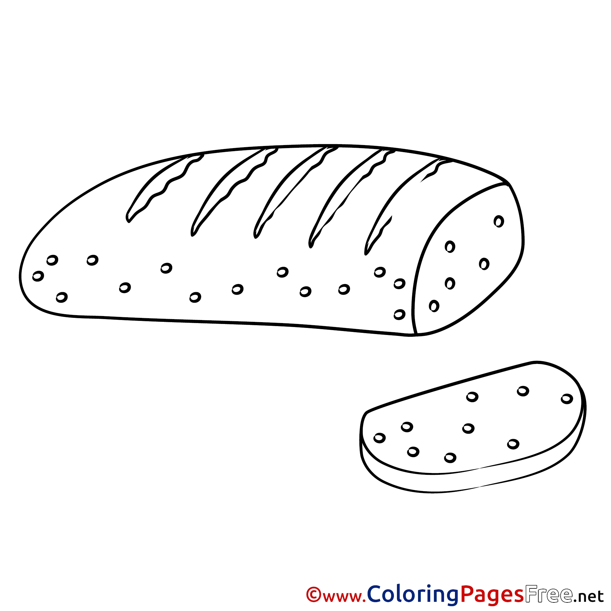 Bread Free Colouring Page Download