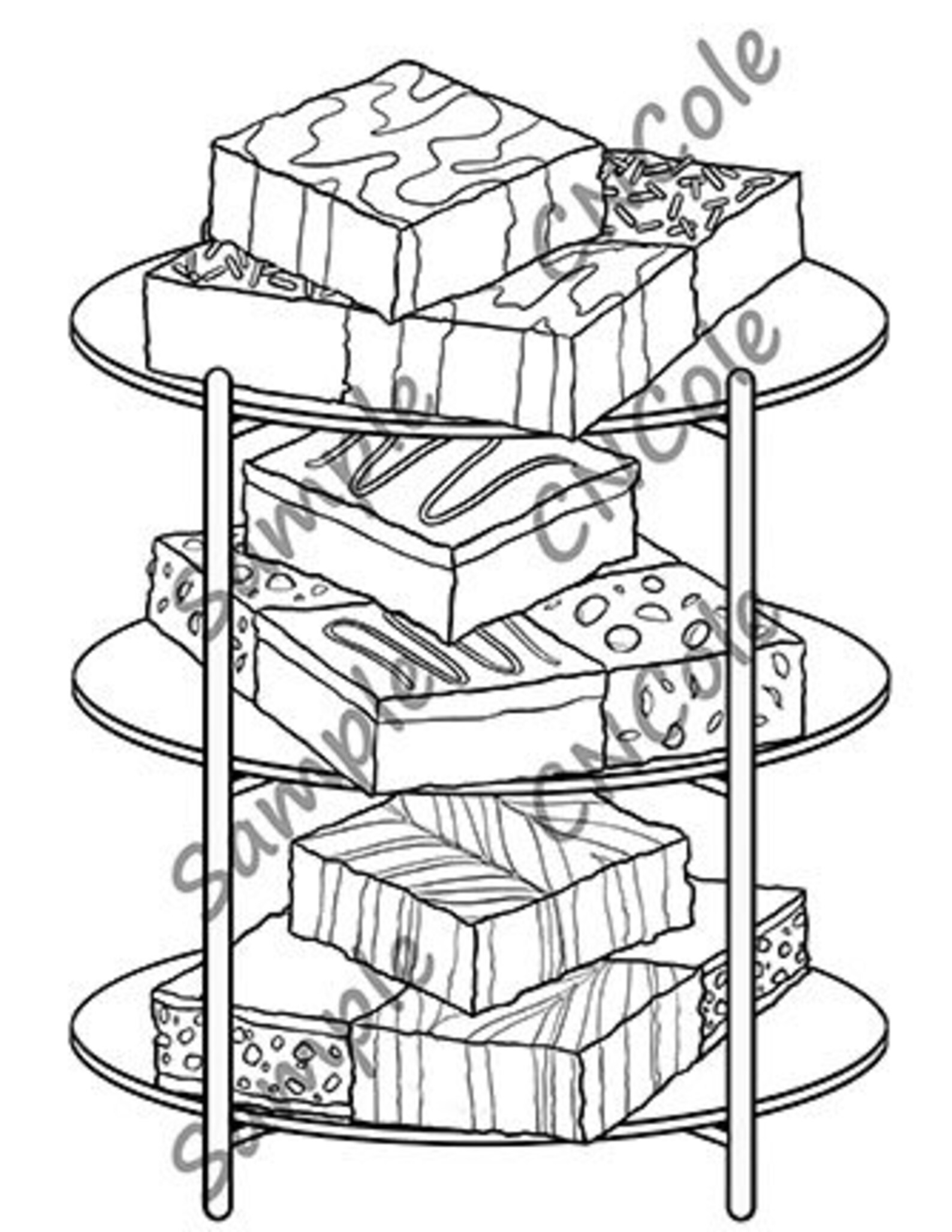 Brownies Printable Coloring Page Instant Download JPEG And PDF Etsy UK