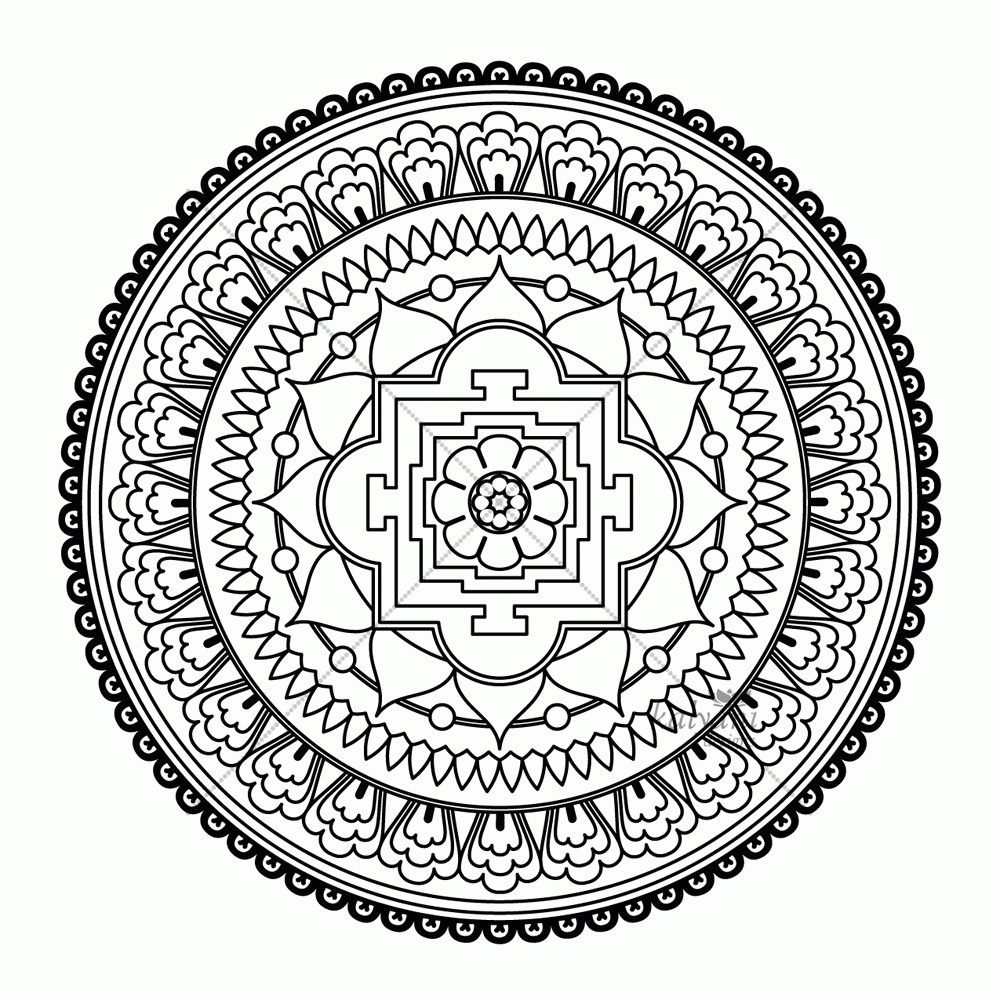 Buddhist Mandala Coloring Pages Coloring Home