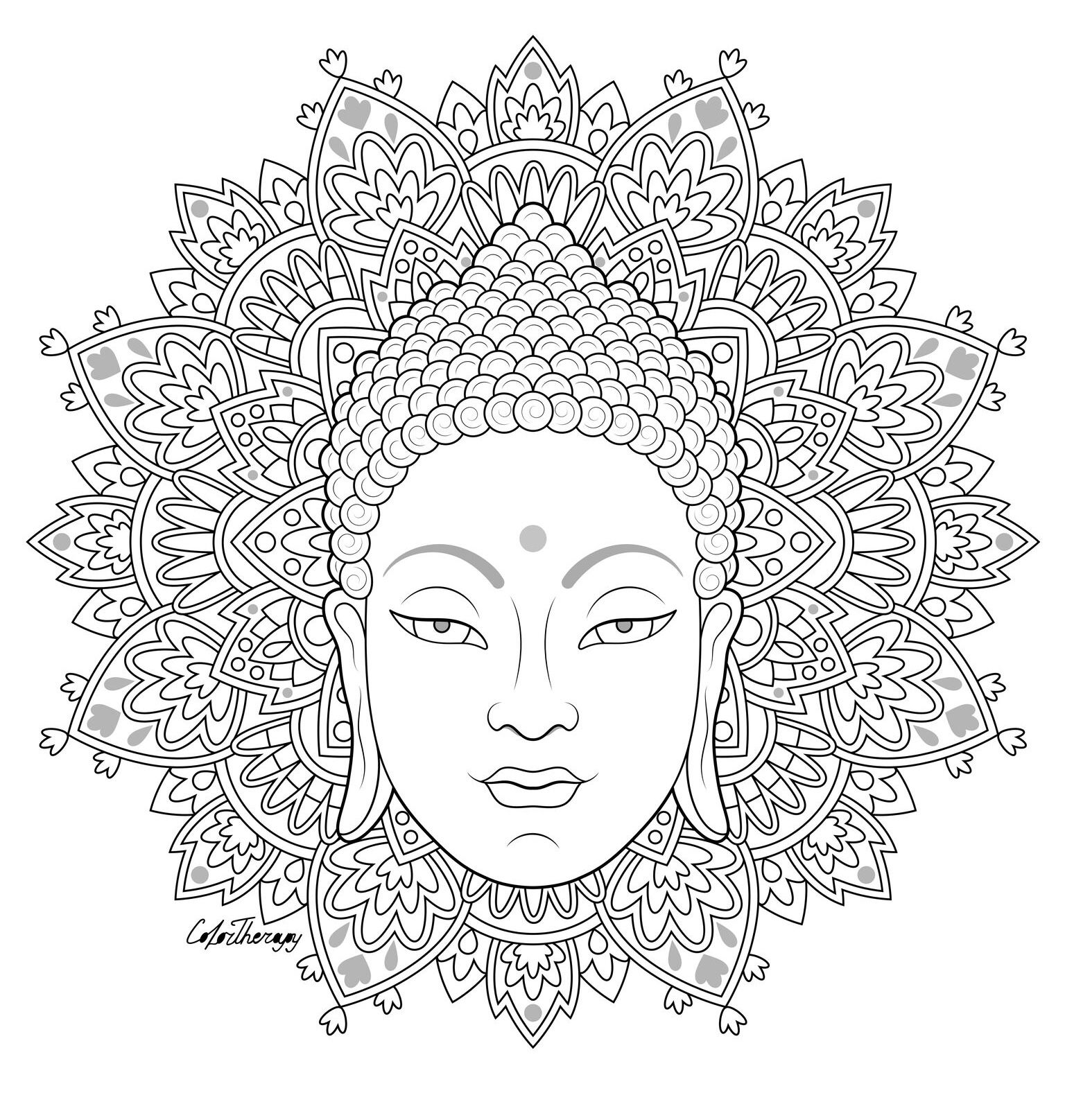 Buddhist Mandala Coloring Pages Sketch Coloring Page