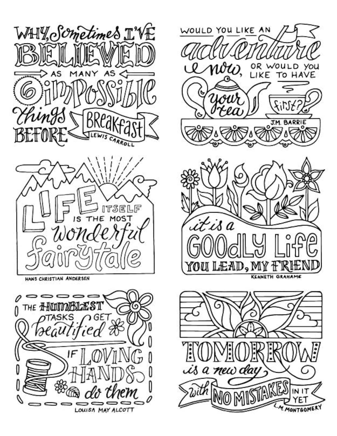 Bullet Journal Coloring Pages