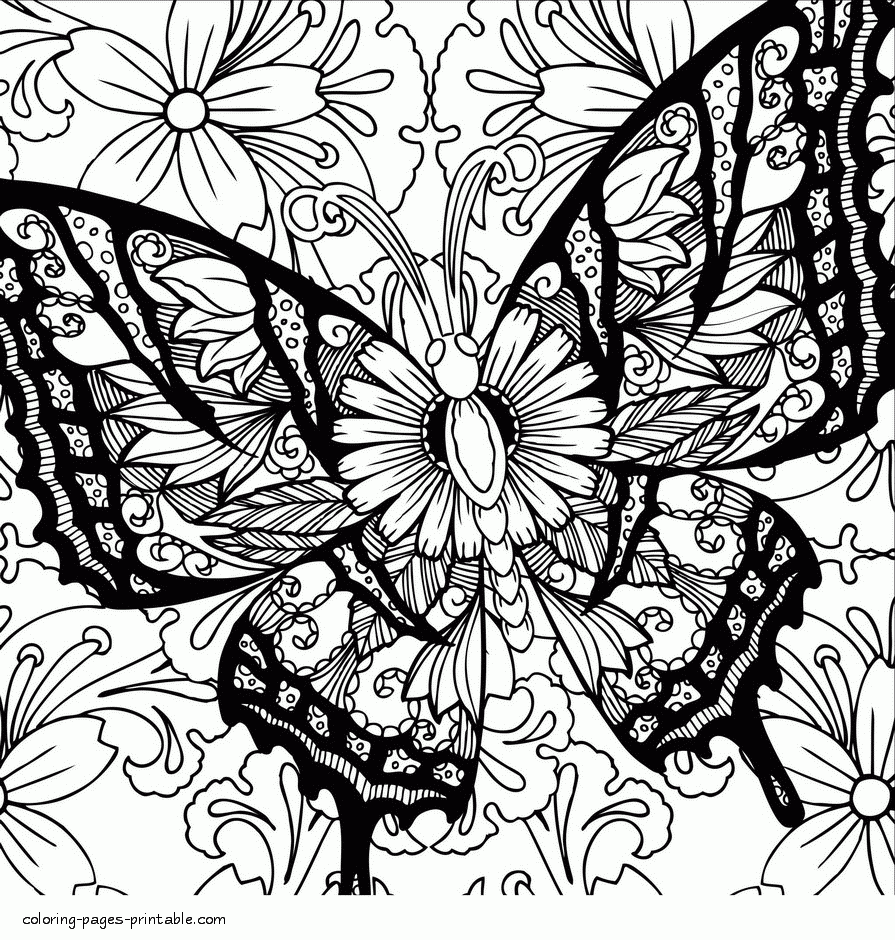 Printable Adult Coloring Pages Butterflys
