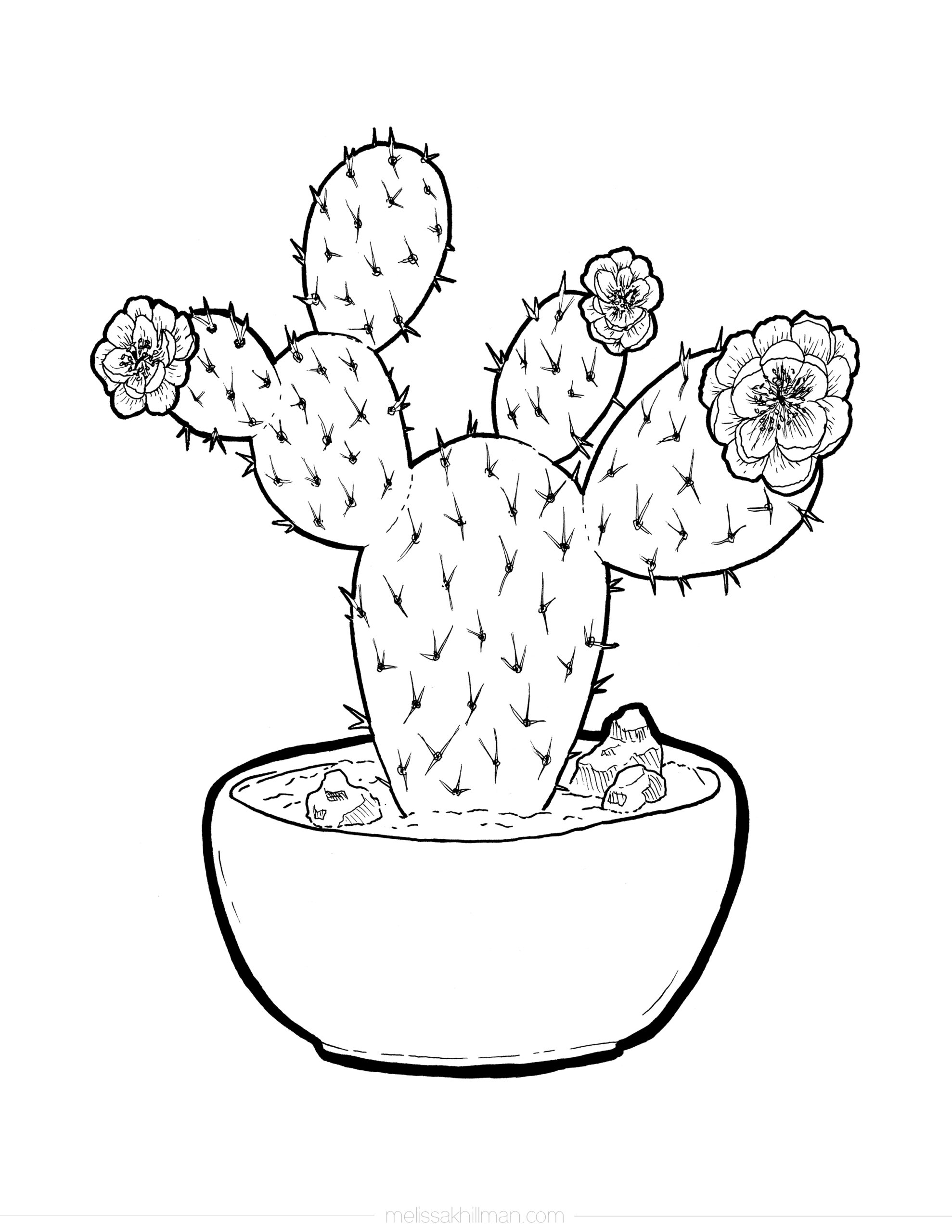Cactus Coloring Page