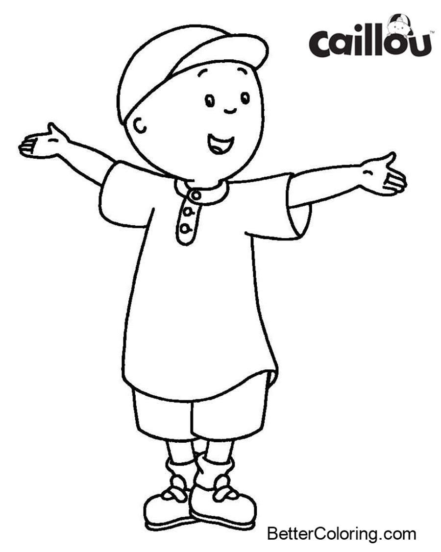 Caillou Coloring Page Easy For Kids Free Printable Coloring Pages