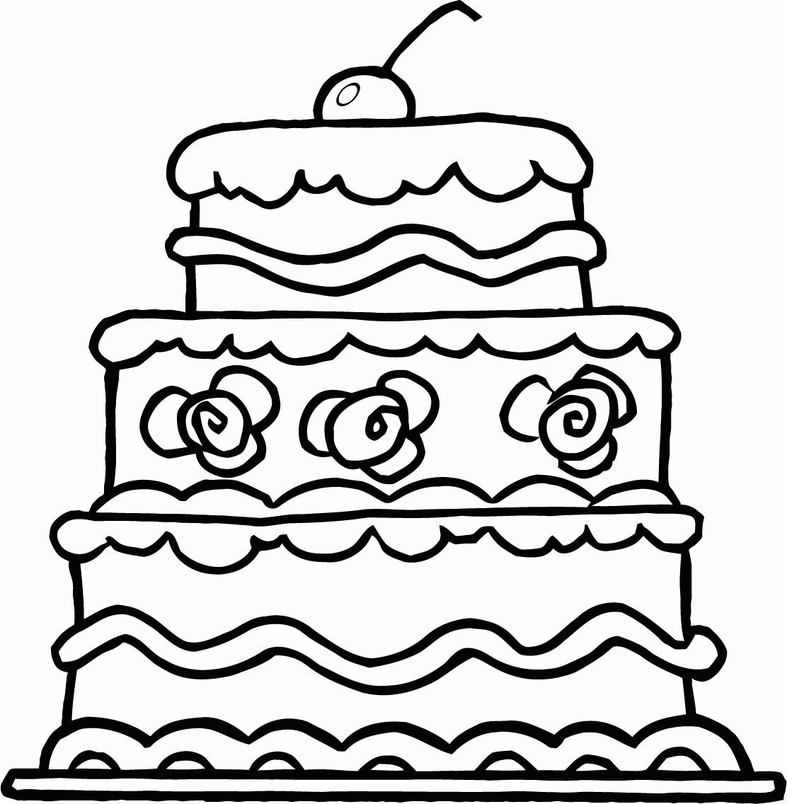 Cake Coloring Page Coloring Home