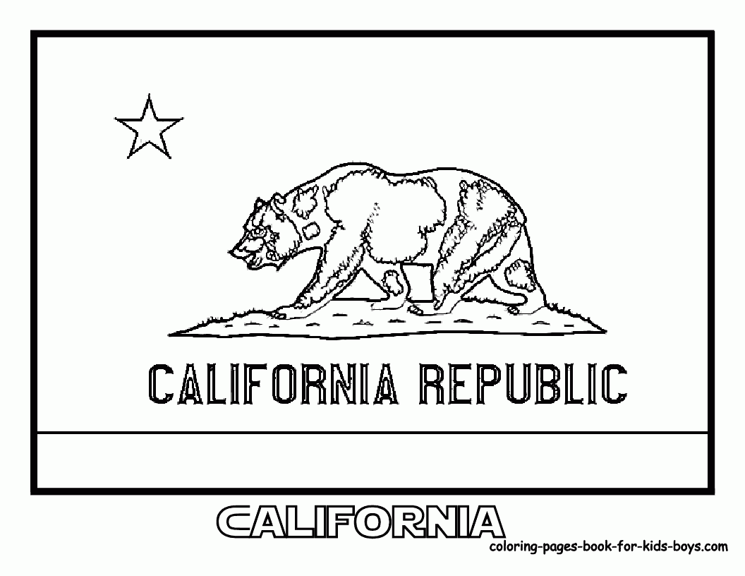 California State Flag Coloring Page Printable Printable Word Searches