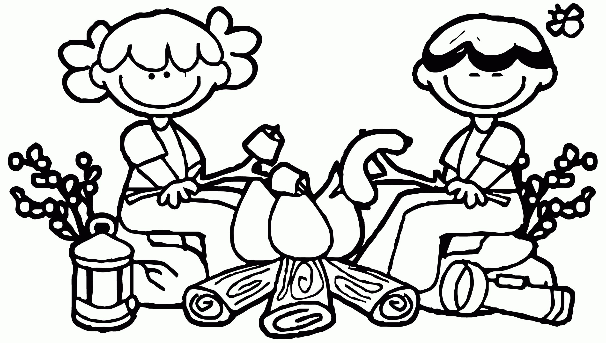 Campfire Coloring Page Coloring Home