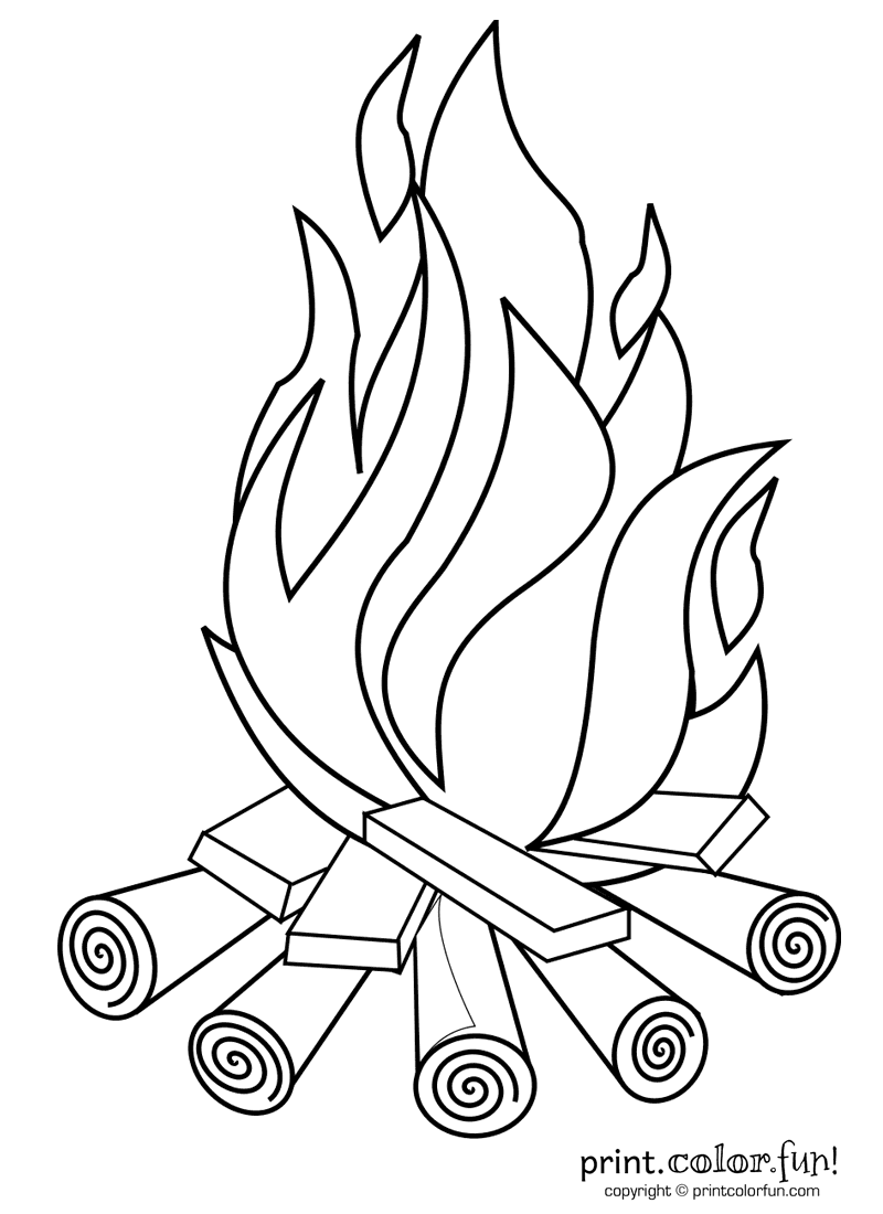 Campfire Coloring Page Coloring Home