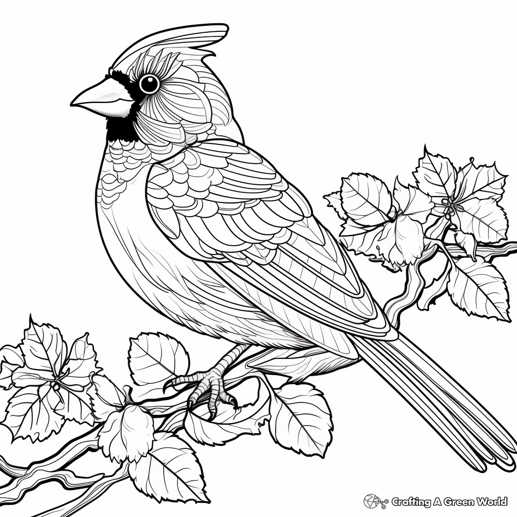 Printable Realistic Ardinal Coloring Pages