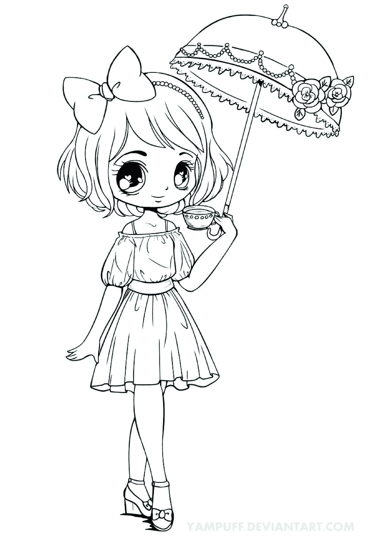 Chibi Coloring Pages For Girls