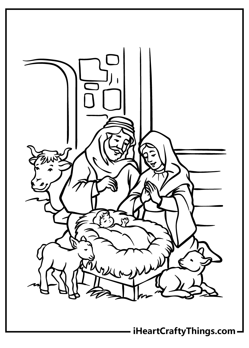 Childrens Bible Coloring Pages Of Jesus Birth