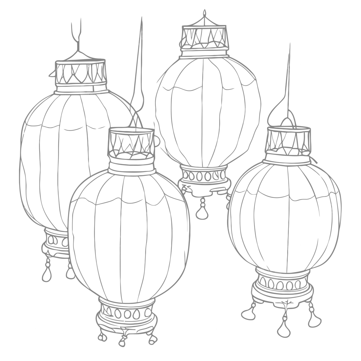 Chinese New Year Lantern Coloring Pages