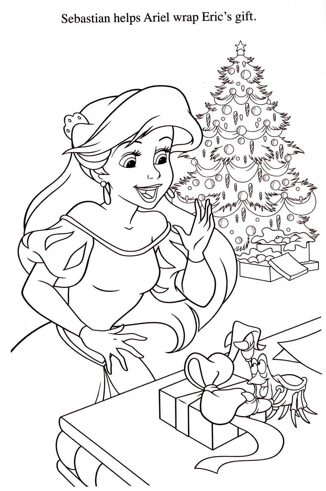 Christmas Disney Princess Coloring Pages Pretty Closets