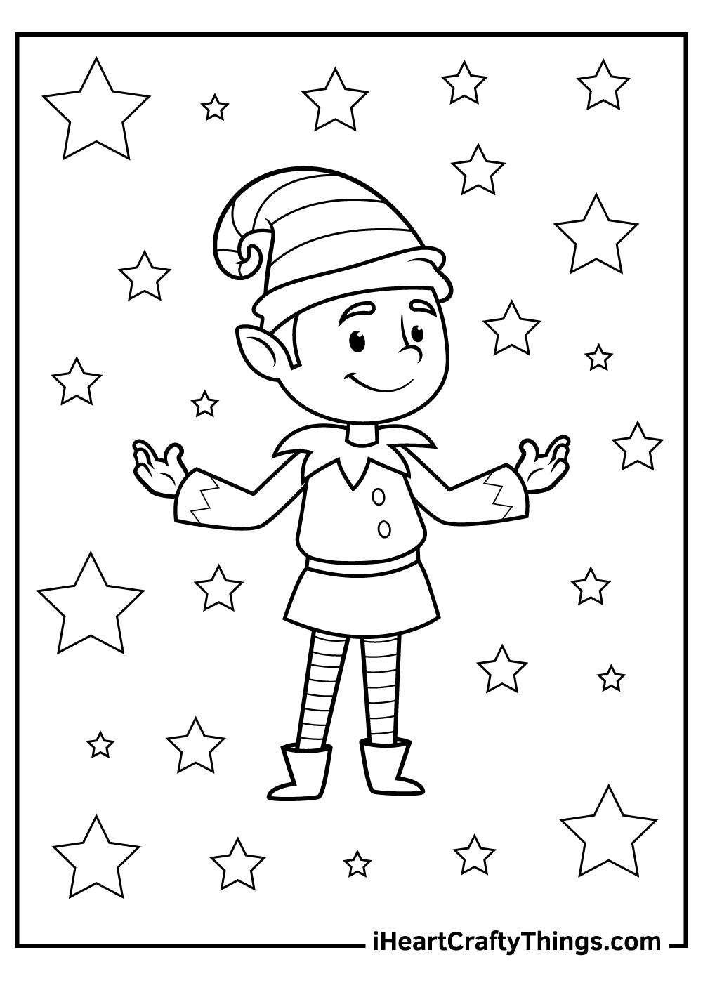 Elf Coloring Page Printable