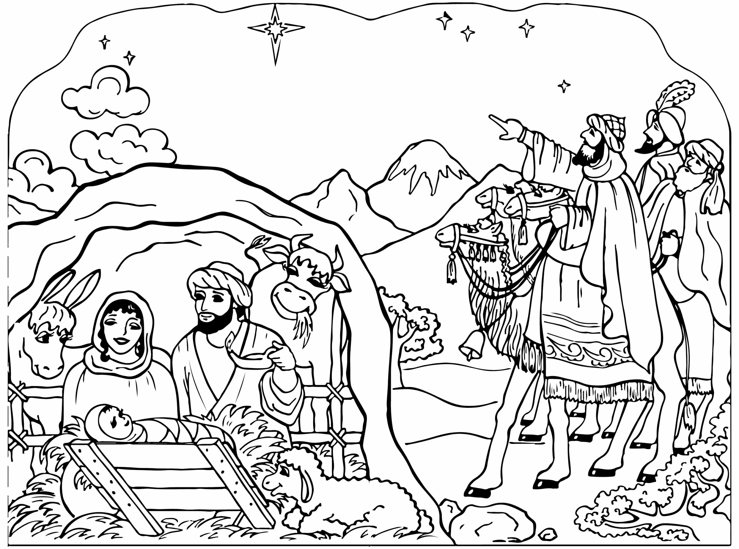 Christmas Nativity Scene Coloring Page 15 Free PDF Printables Printablee