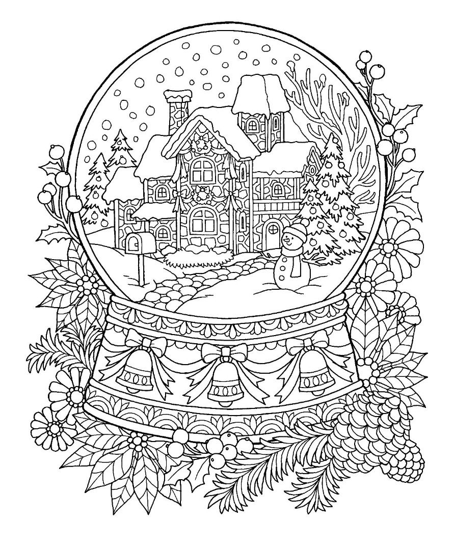 Christmas Snow Globe Coloring Page Christmas Coloring Sheets Printable Christmas Coloring
