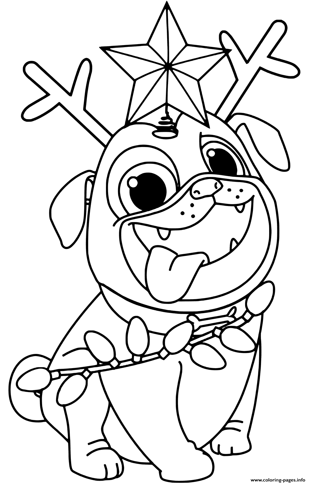 Christmas Dog Printable Coloring Pages