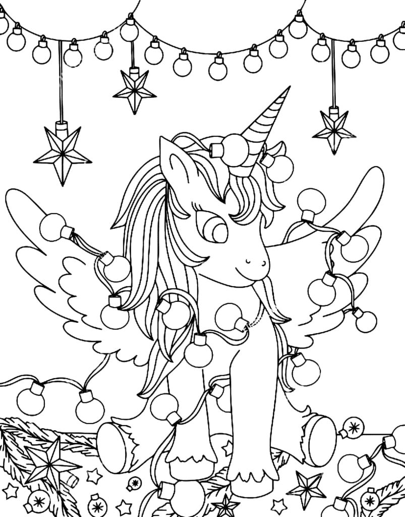 Christmas Unicorn Coloring Page Unicorn Colouring A4 Printable Images And Photos Finder