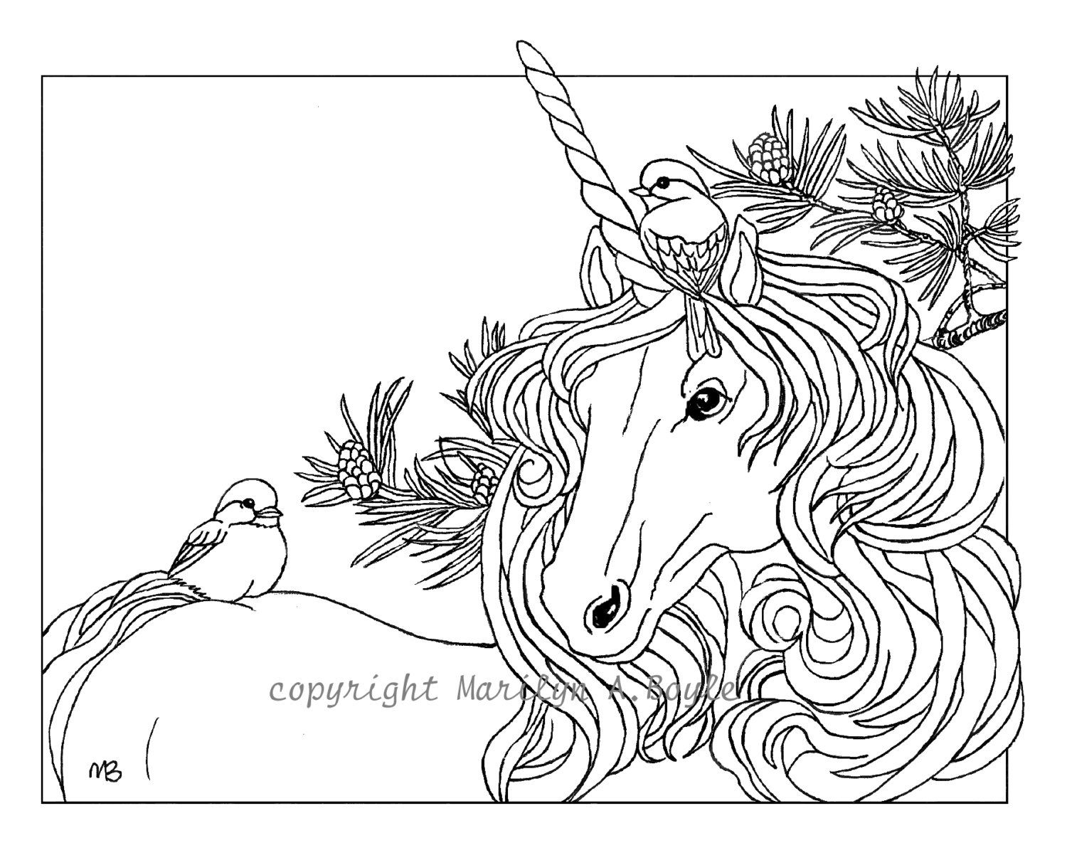 Christmas Coloring Pages Printable Unicorn