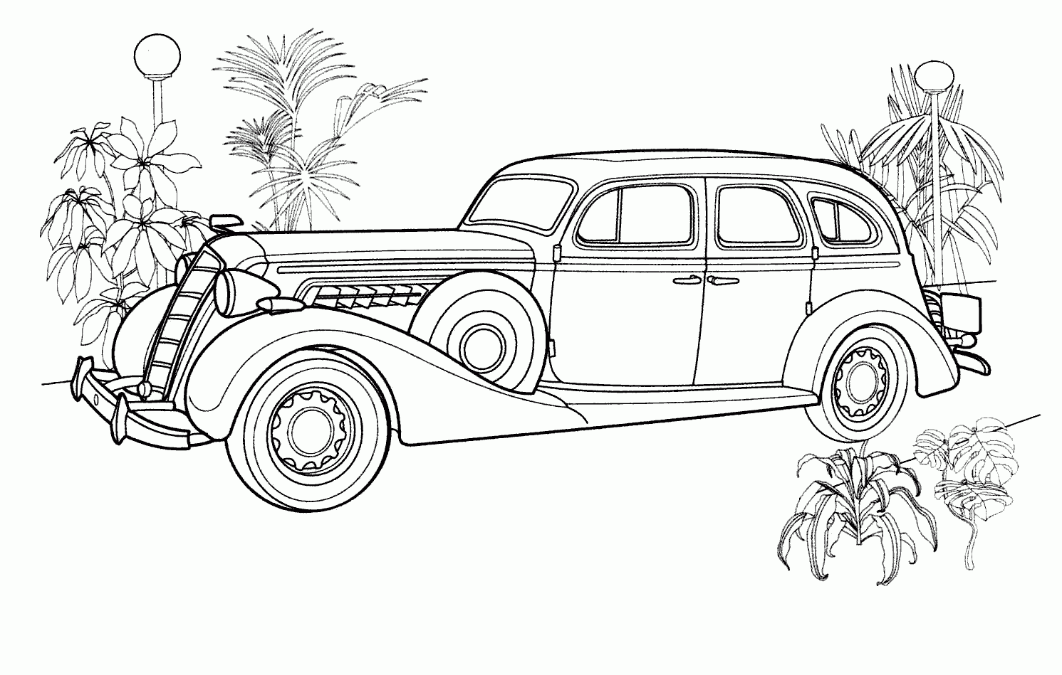 Classic Car Coloring Pages Printable Bellajapapu