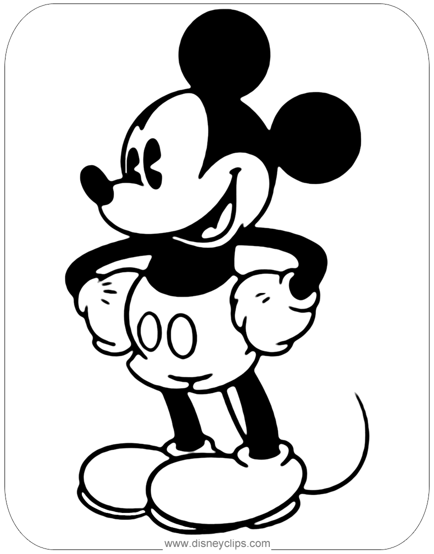 Classic Mickey Mouse Coloring Pages Disneyclips