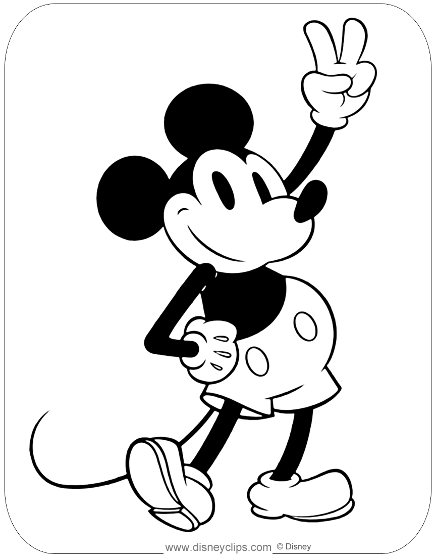 Classic Mickey Mouse Coloring Pages Disneyclips