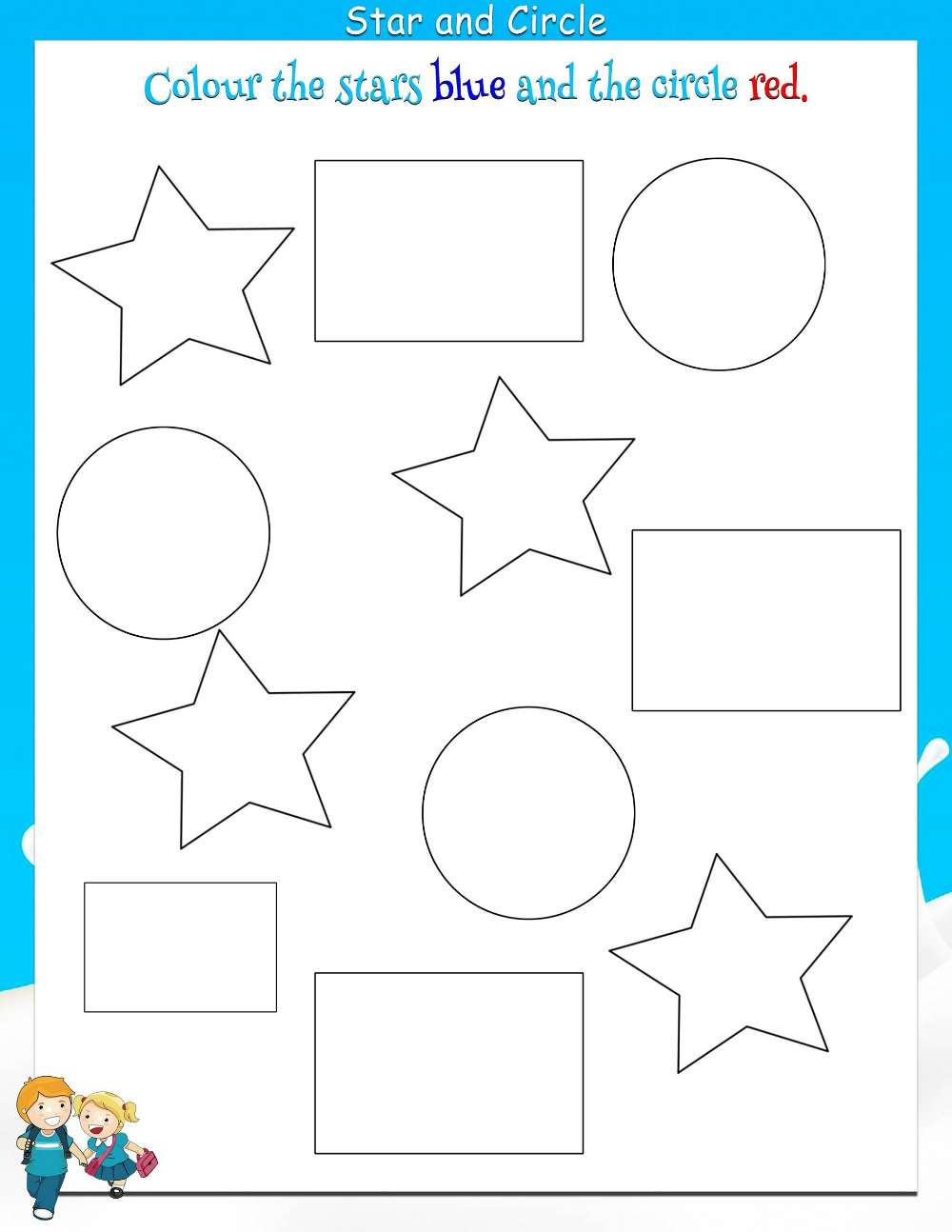 Color By Shape Worksheet Printable Shapes Worksheets Worksheet For Nursery Class Nursery