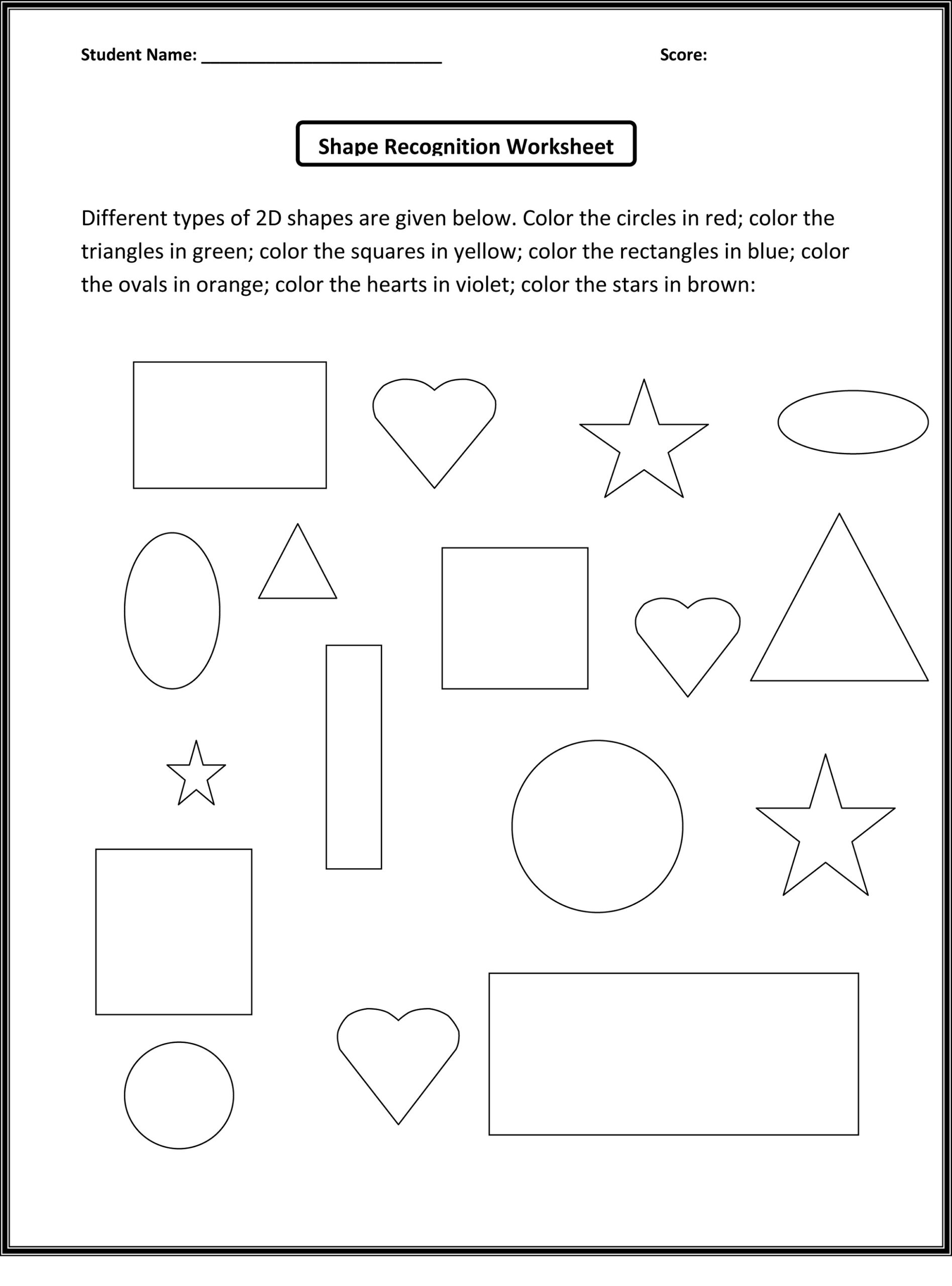 Color By Shapes Worksheets Activity Shelter