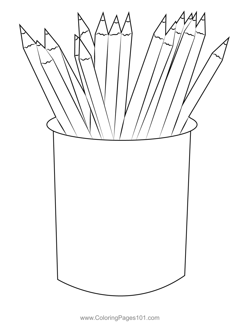 Colorful Pencil Coloring Page For Kids Free Back To School Printable Coloring Pages Online For