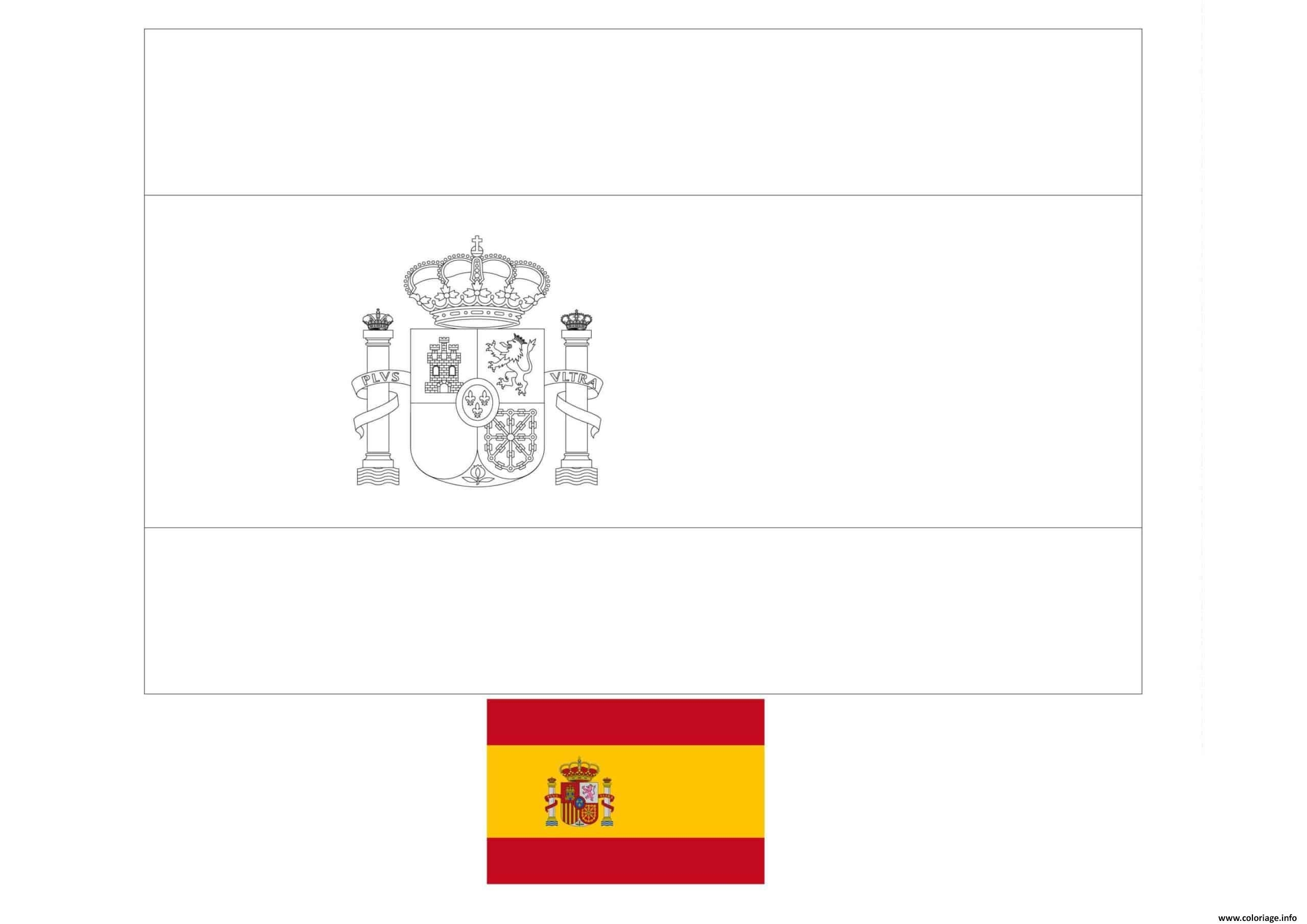 Coloriage Drapeau Espagne Avec Exemple Couleur Imprimer Boy Coloring Flag Coloring Pages