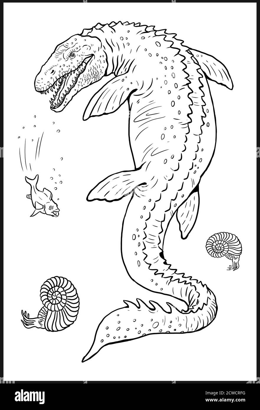 Mosasaur Printable Coloring Page