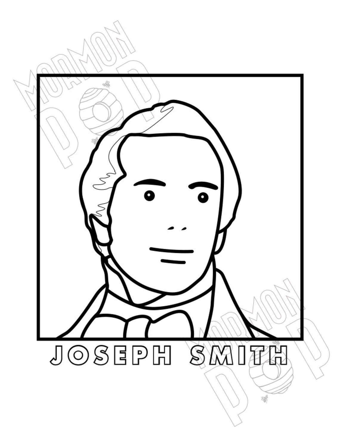 Coloring Page Joseph Smith Instant PDF Digital Download Etsy