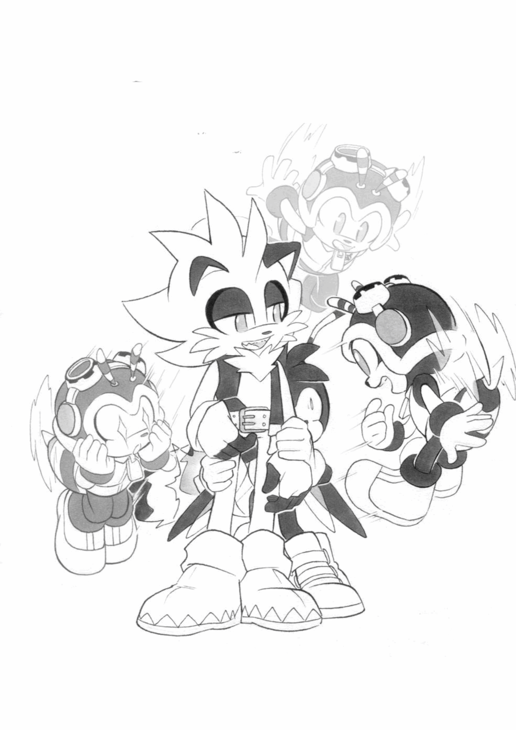 Coloring Page Of Charmy Glim And Stripes In 2022 Sonic Art Sonic Coloring Pages