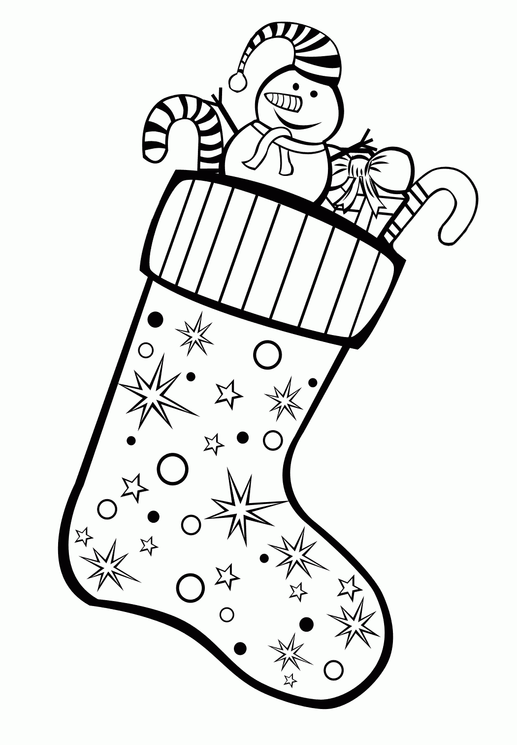 Coloring Page Stocking Full Of Gifts