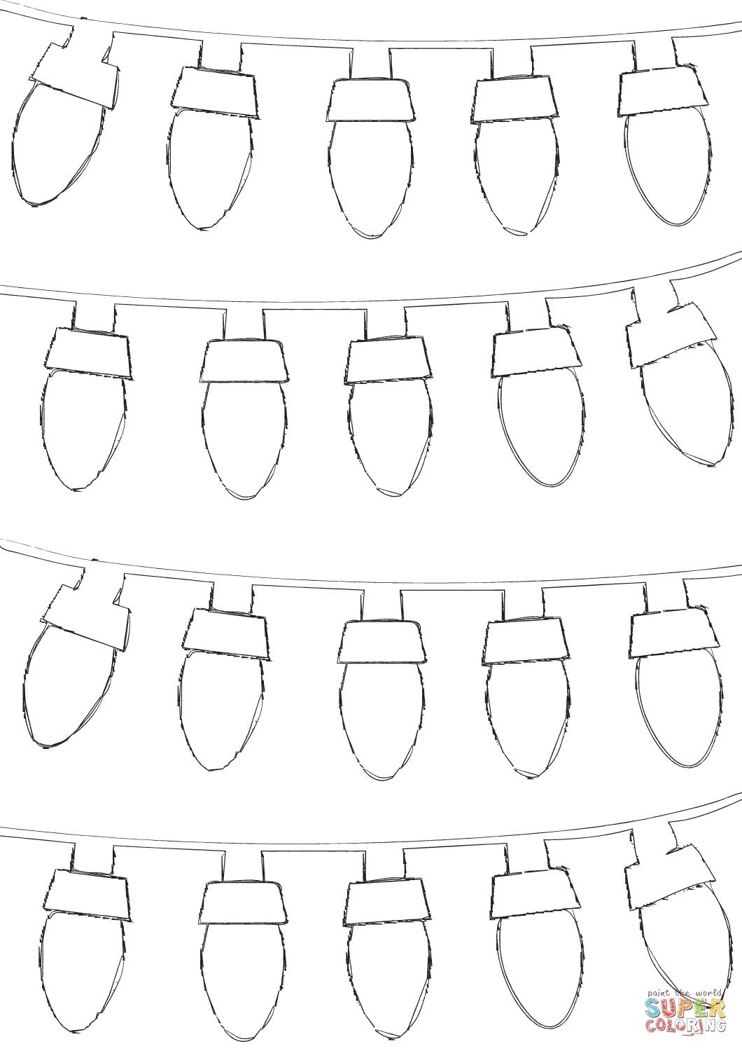 Christmas Lights Coloring Pages Printable