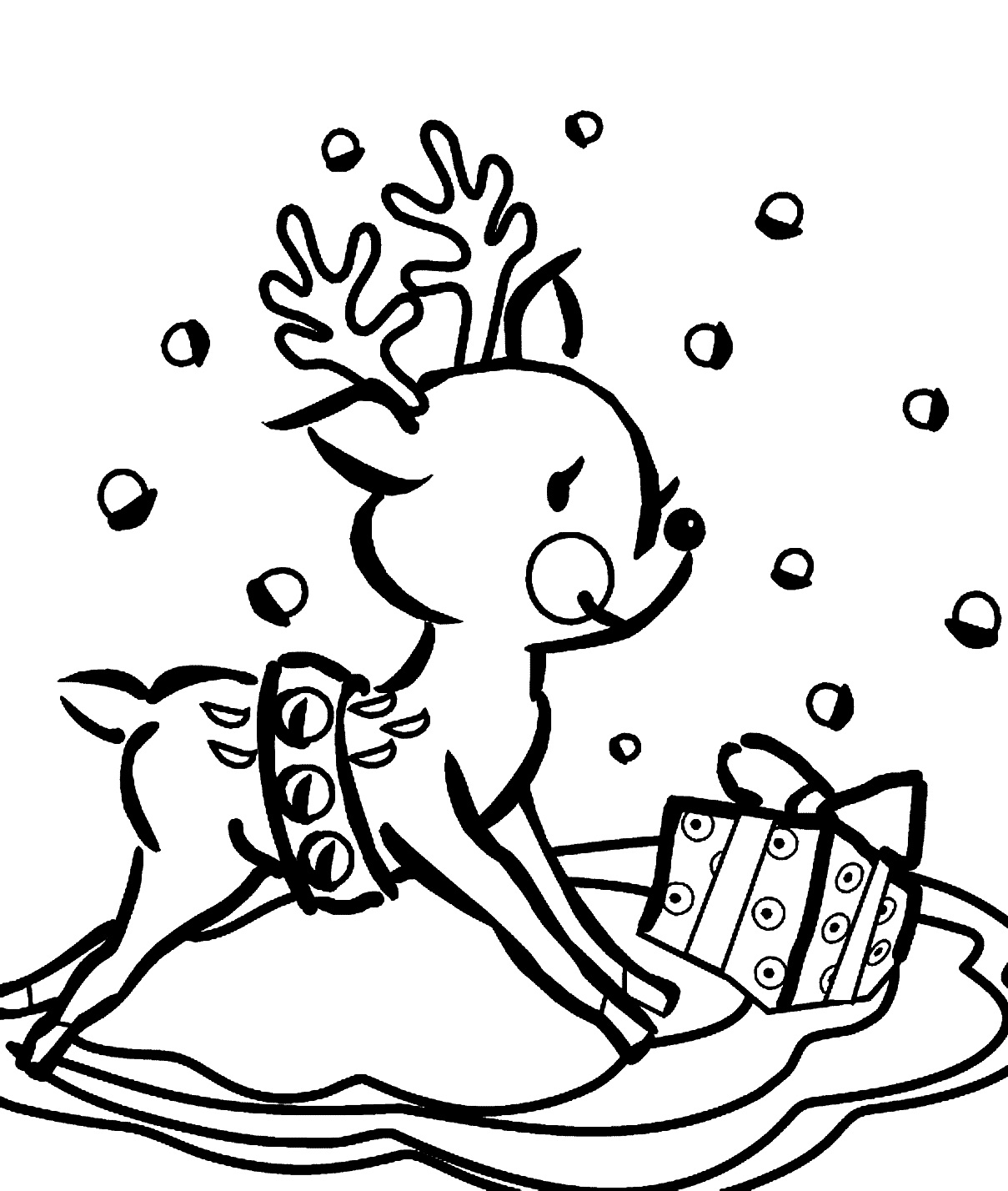 Reindeer Coloring Pages Free Printable