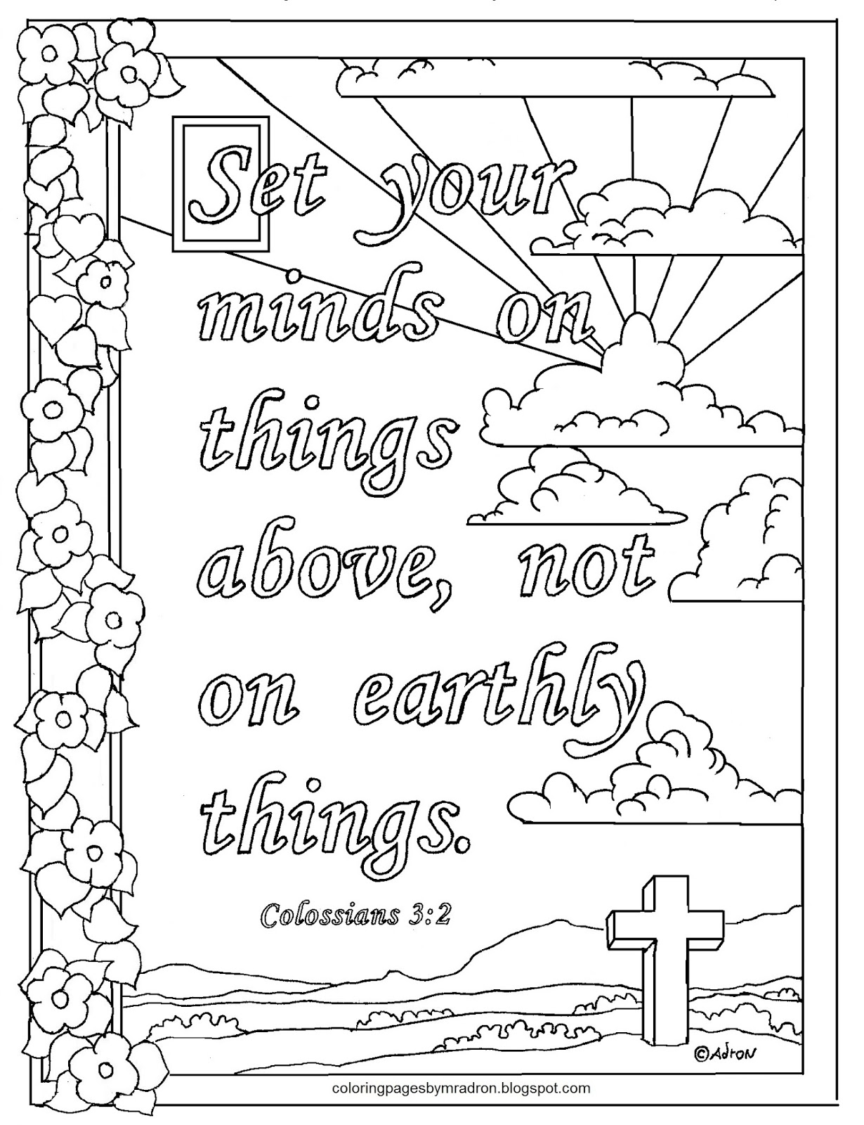 Coloring Pages For Kids By Mr Adron Colossians 3 2 Print And Color Page Set Your Mind On