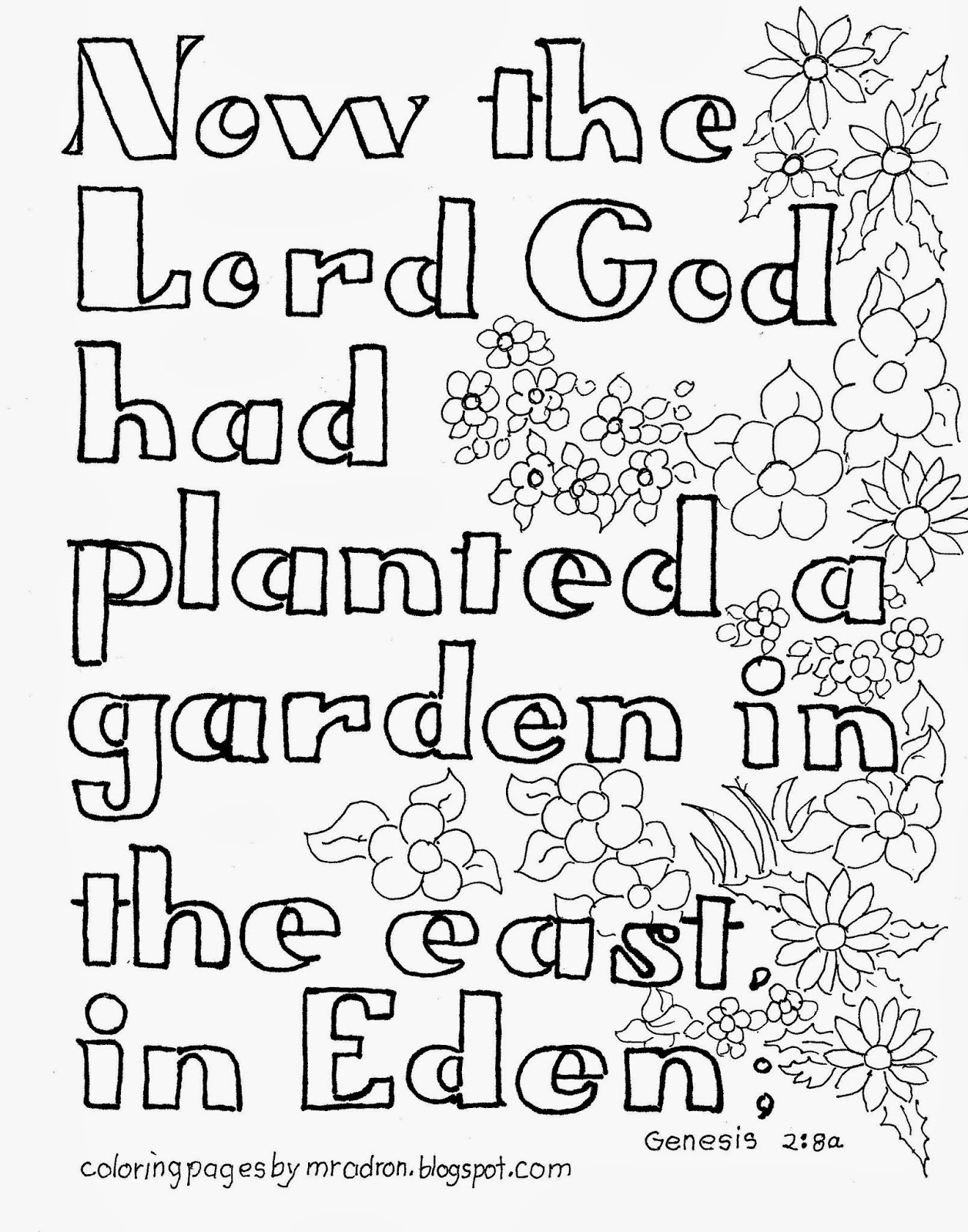 Coloring Pages For Kids By Mr Adron Garden Of Eden Bible Verse Free Kid S Coloring Page