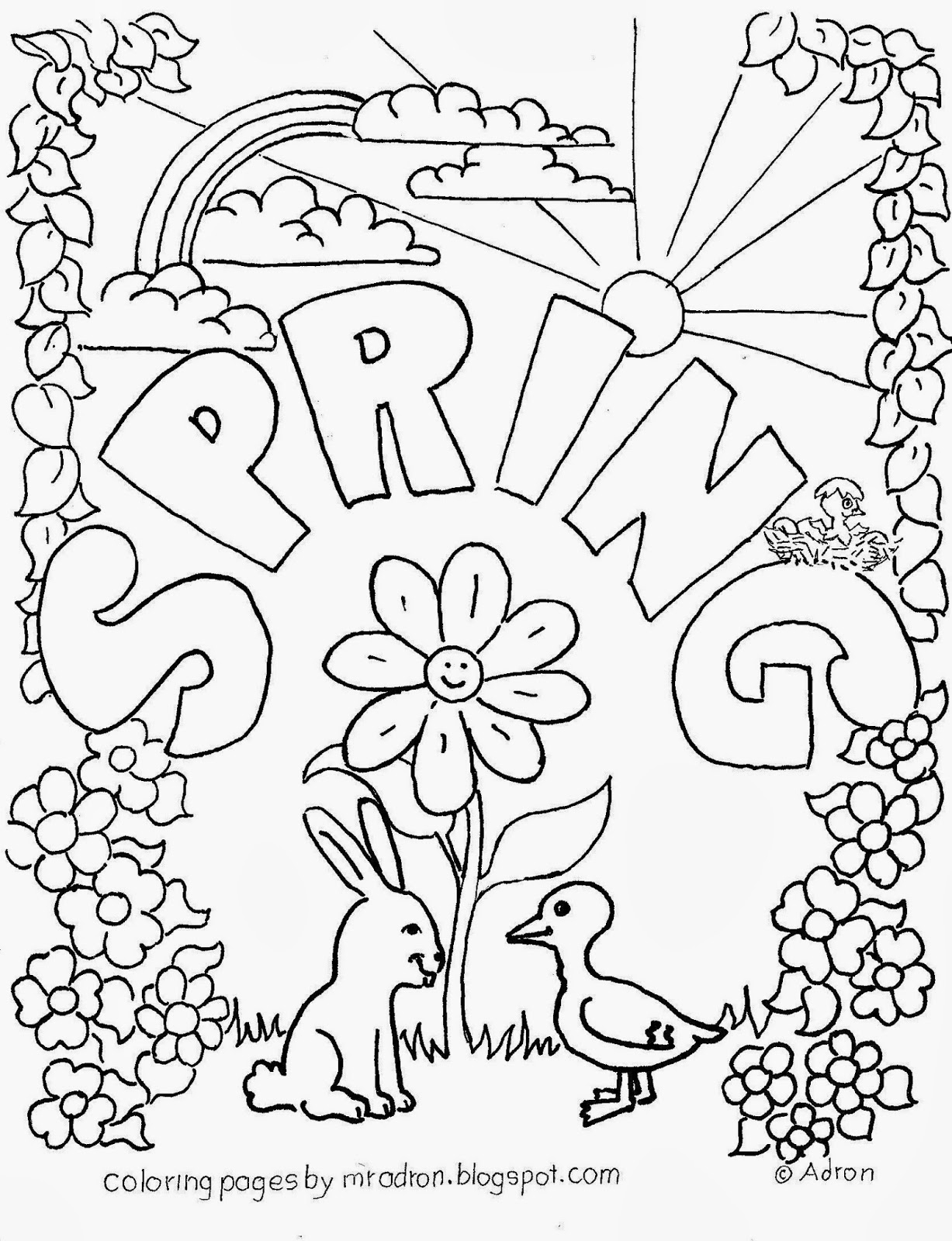 Spring Coloring Pages Printable