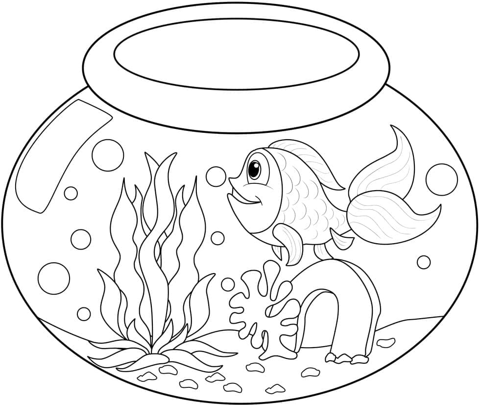 Coloring Pages Of Fish Bowl