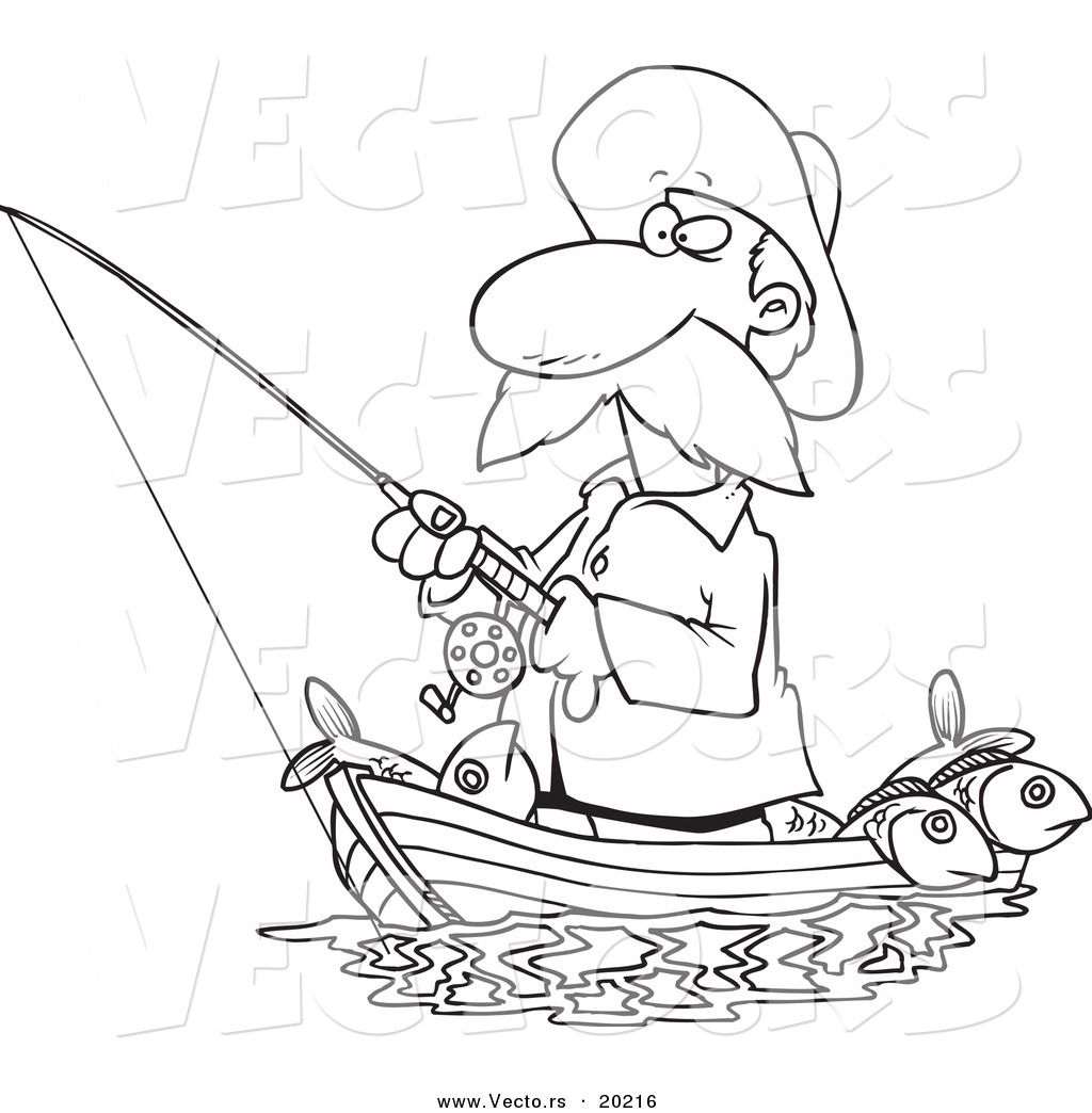 Coloring Pages Of Fishing Man Coloring Home