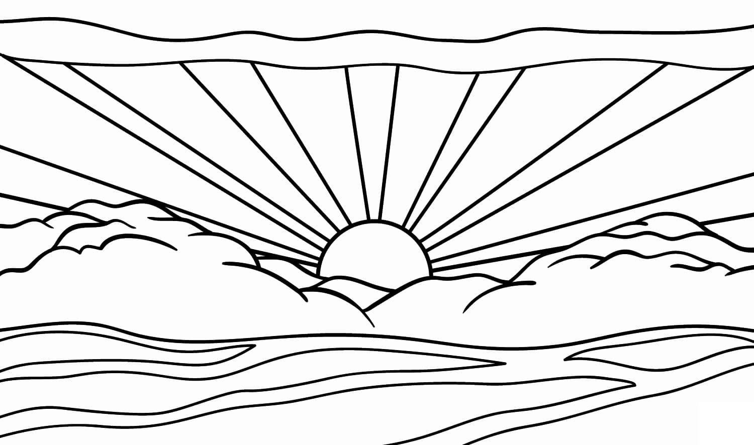 Coloring Pages Of The Sunset